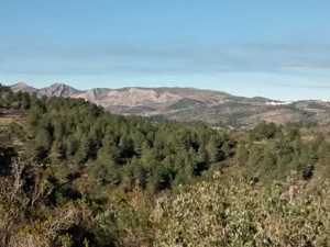 Castell d'Aixa ridge in the distance