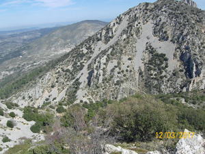 Looking down over Font Roja