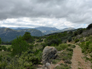 Path with Serrella ridge in background