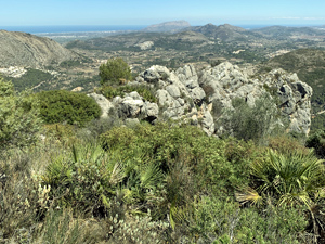 Top of El Mirabo looking towards Montgo, Castell d'Aixa and Tossal Gran